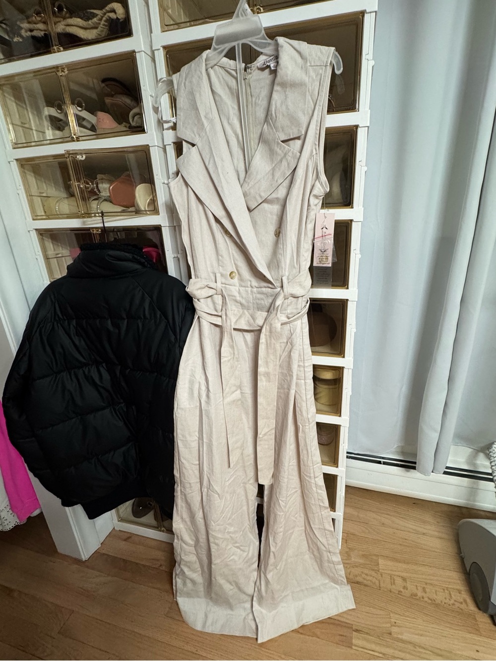 NWT Nanette Lepore Cream Sleeveless Tailored Jumpsuit with Belt